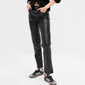 GAP vegan leather straight jeans